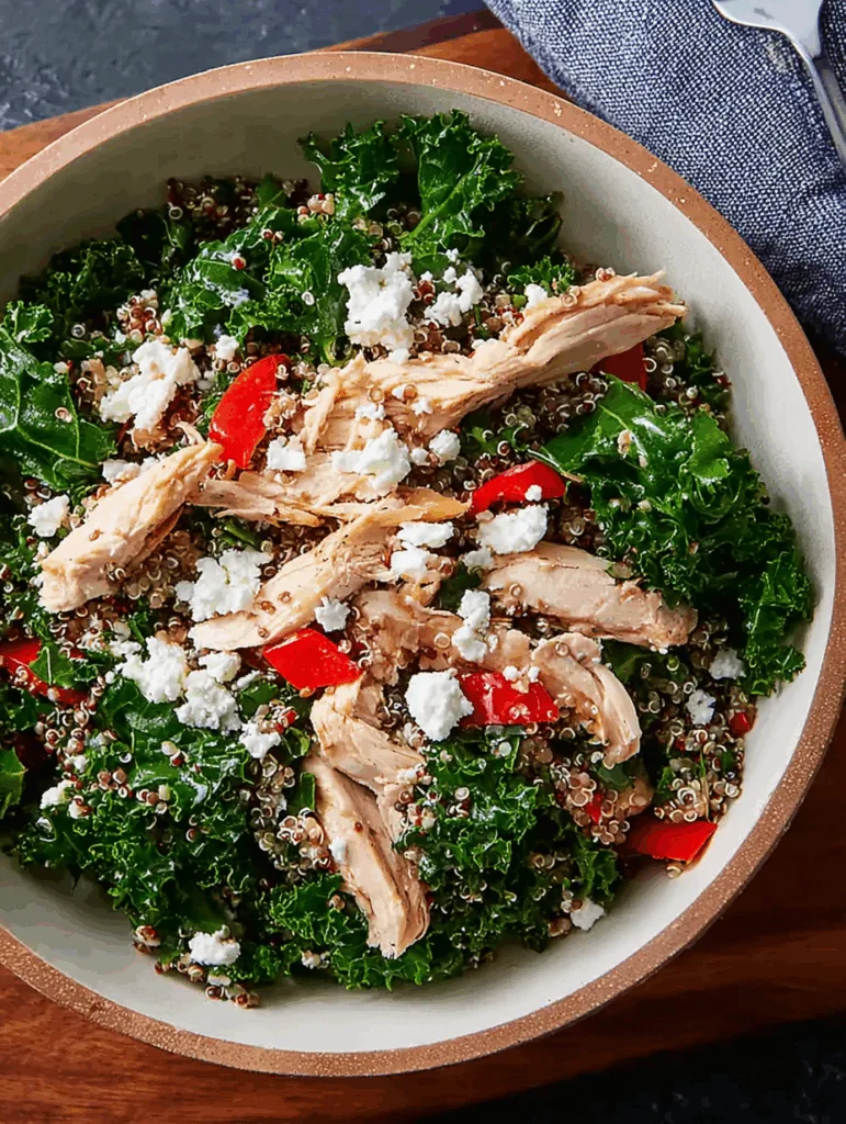 Greek Kale Salad with Quinoa & Chicken - Protein-Packed Clean Eating Bowl
