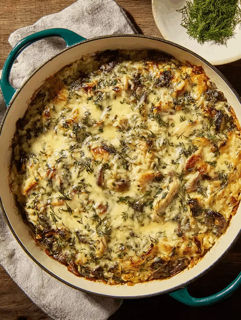 Skillet Spinach, Mushroom & Wild Rice Casserole
