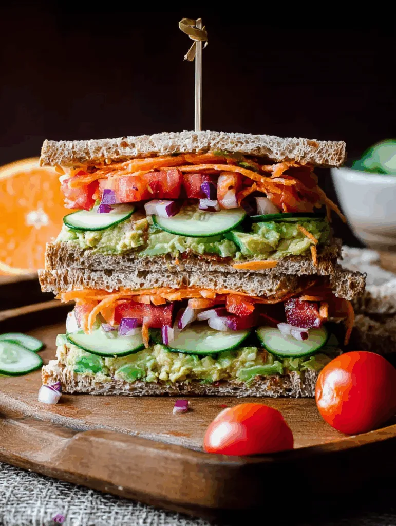 Veggie Sandwich - Easy Healthy Low Calorie Lunch