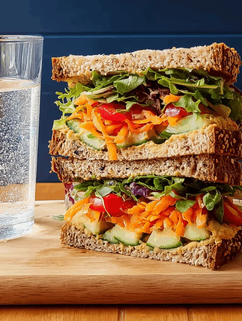 Veggie & Hummus Sandwich - Easy Clean Eating Lunch