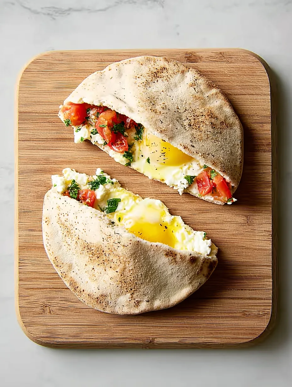Egg, Tomato & Feta Breakfast Pita