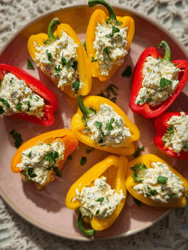 Mini Bell Peppers with Cottage Cheese