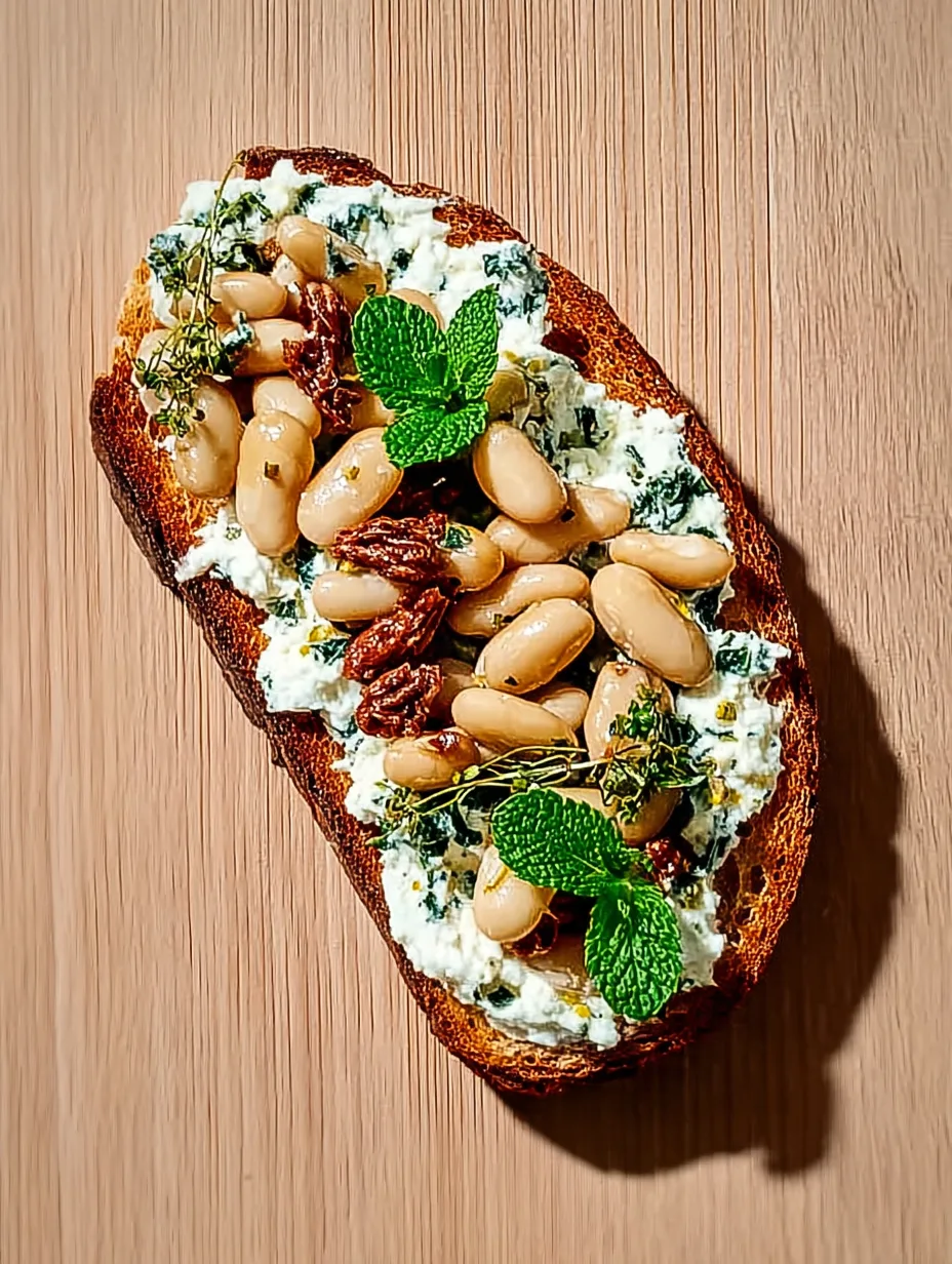 Cannellini Bean & Herbed Ricotta Toast – Light Vegetarian Meal