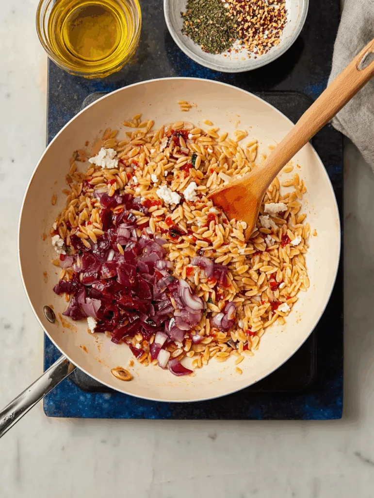 One-Pot Lemon Feta Orzo - High Protein Veggie Dinner