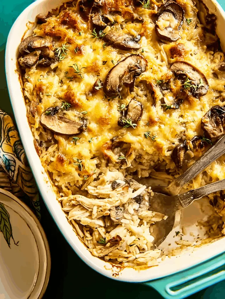 Rotisserie Chicken, Mushroom & Rice Casserole