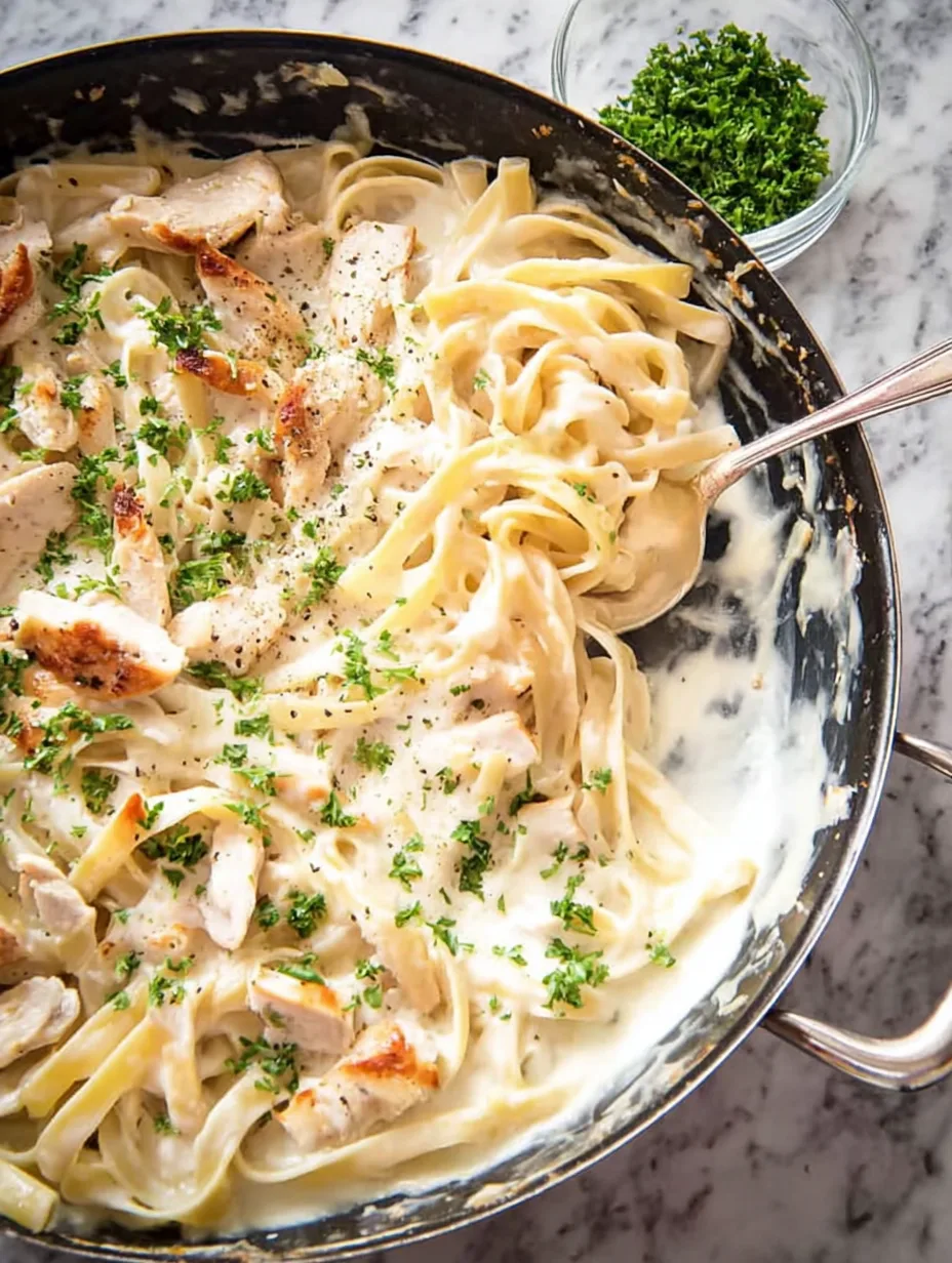 Lazy One-Pan Chicken Alfredo Bake