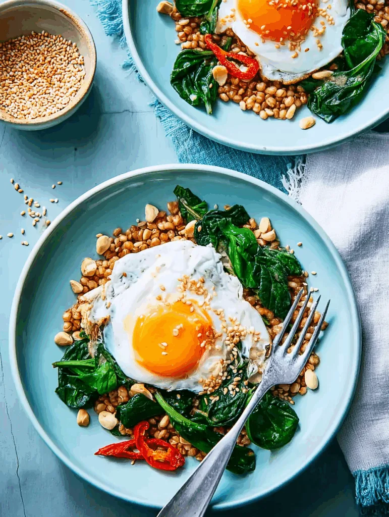 Spinach & Fried Egg Grain Bowls