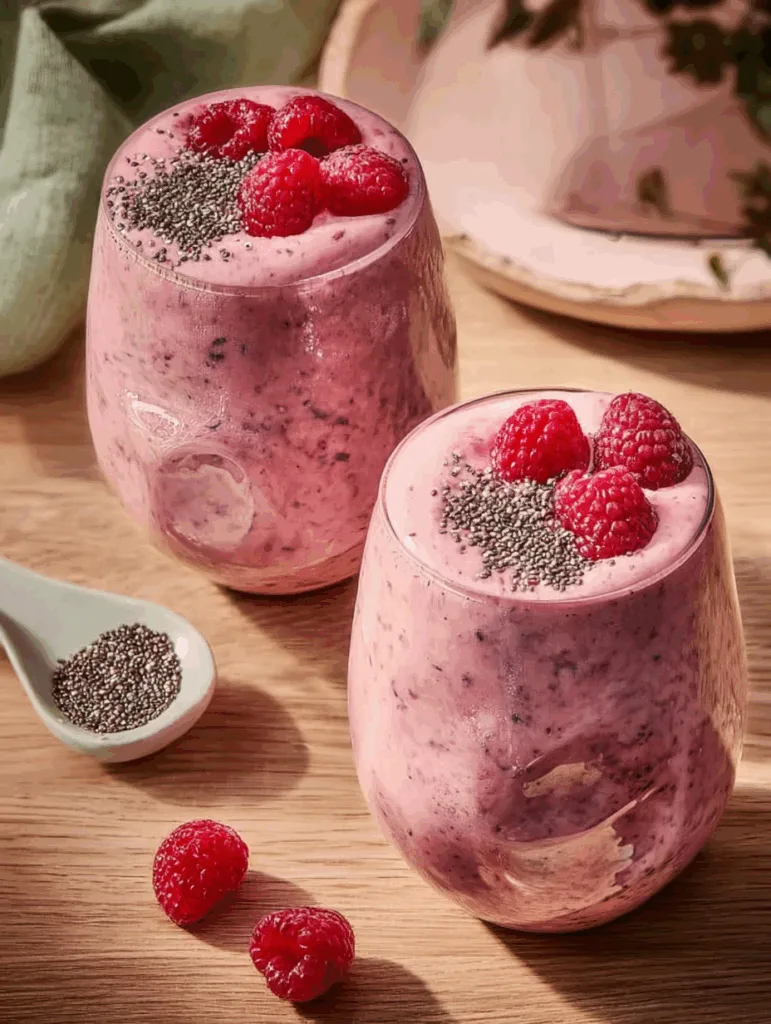 Raspberry-Peach Chia Seed Smoothie