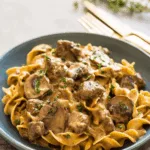 Slow Cooker Ground Beef Stroganoff