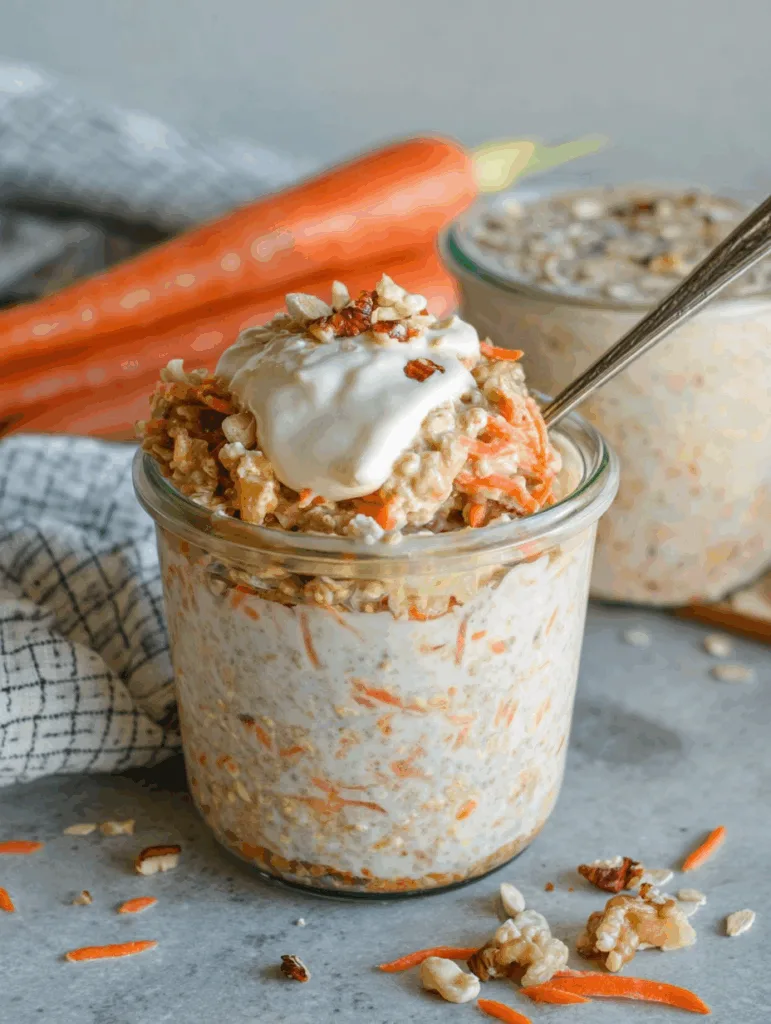 Carrot Cake Protein Overnight Oats (40g Protein)