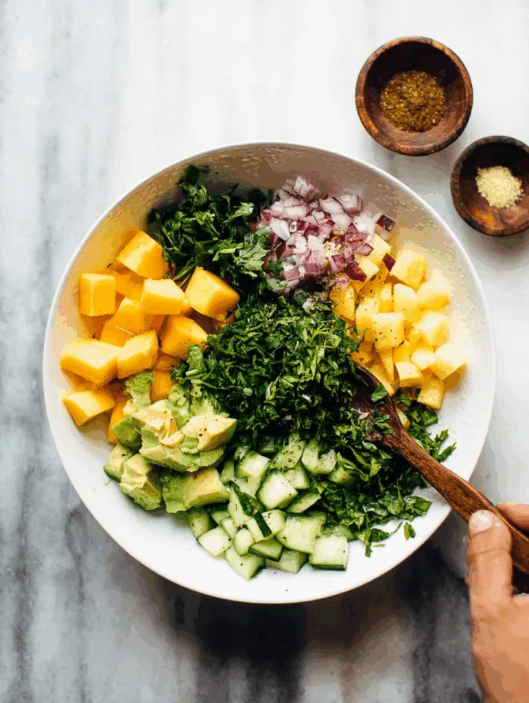 BBQ Salmon Bowls with Mango Avocado Salsa