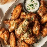 Crispy Air Fryer Chicken Wings with Garlic-cheese Butter