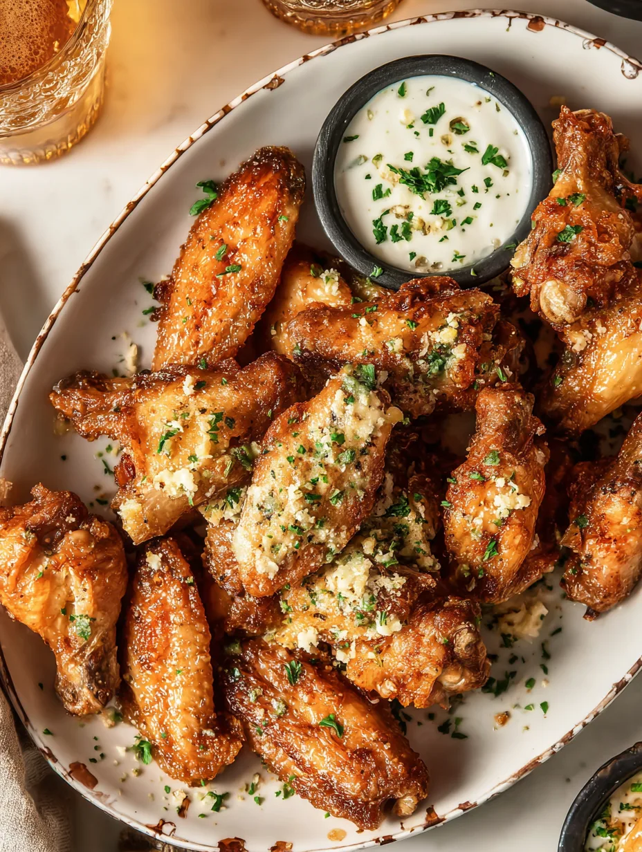 Crispy Air Fryer Chicken Wings with Garlic-cheese Butter