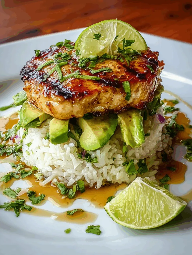 Honey Lime Chicken & Avocado Rice Stack