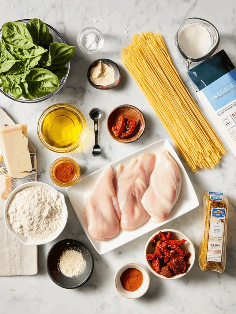 Garlic Chicken Pasta with Spinach