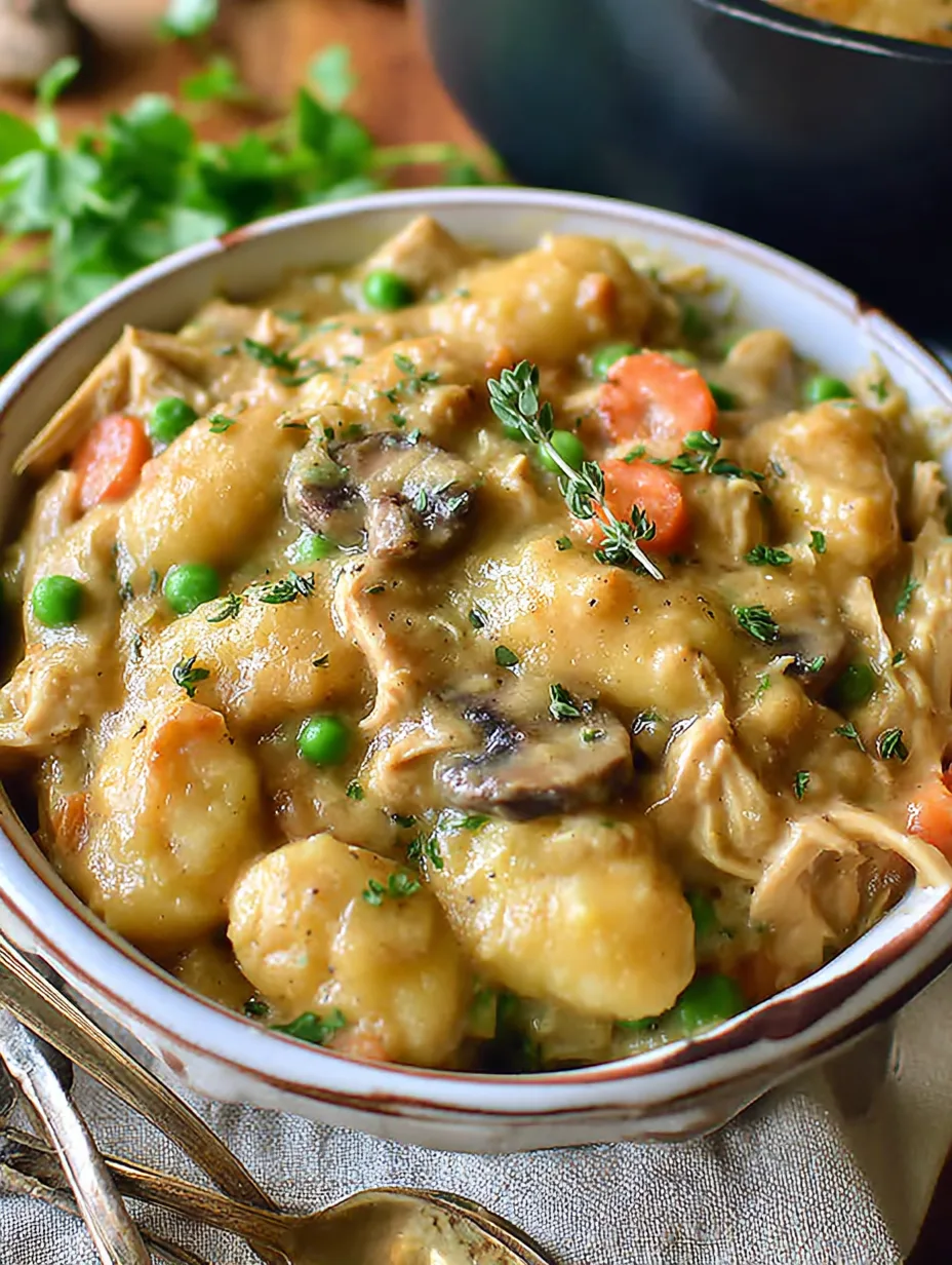 One Pot Gnocchi Chicken Pot Pie