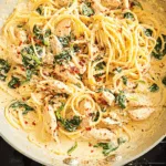 Garlic Chicken Pasta with Spinach