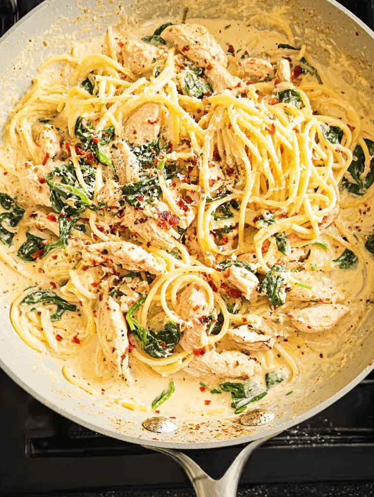Garlic Chicken Pasta with Spinach