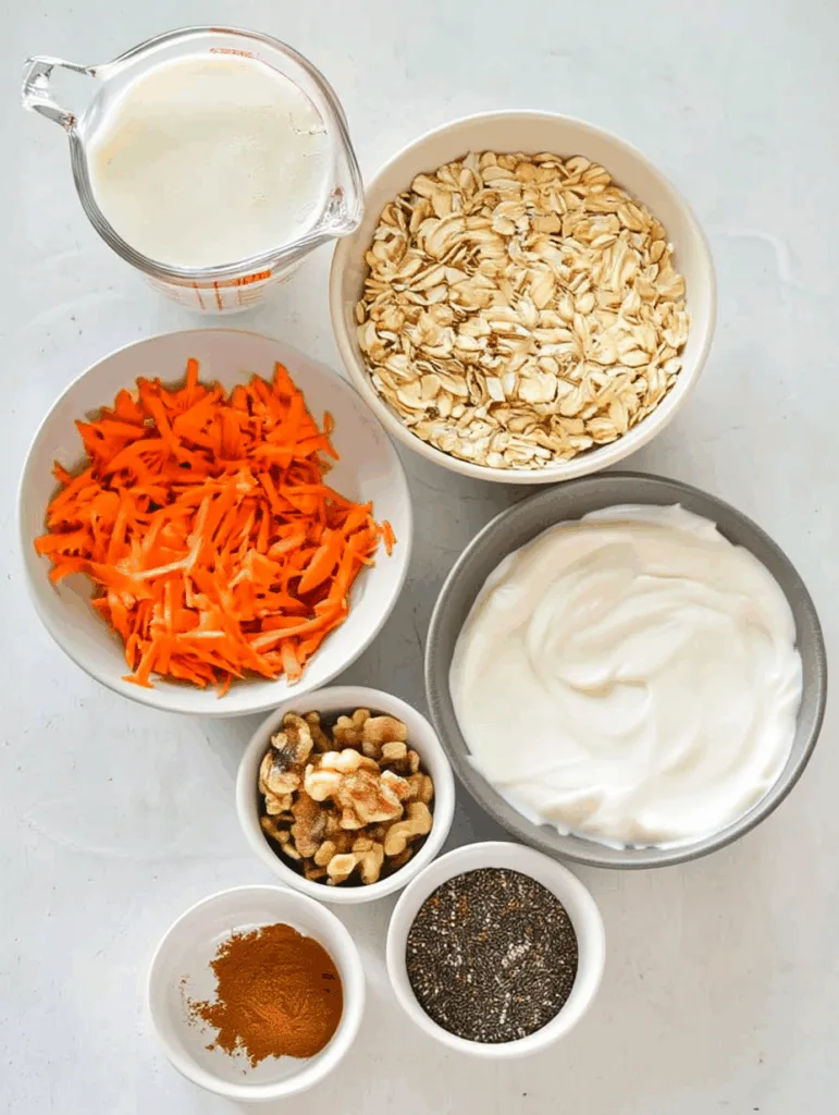 Carrot Cake Protein Overnight Oats (40g Protein)