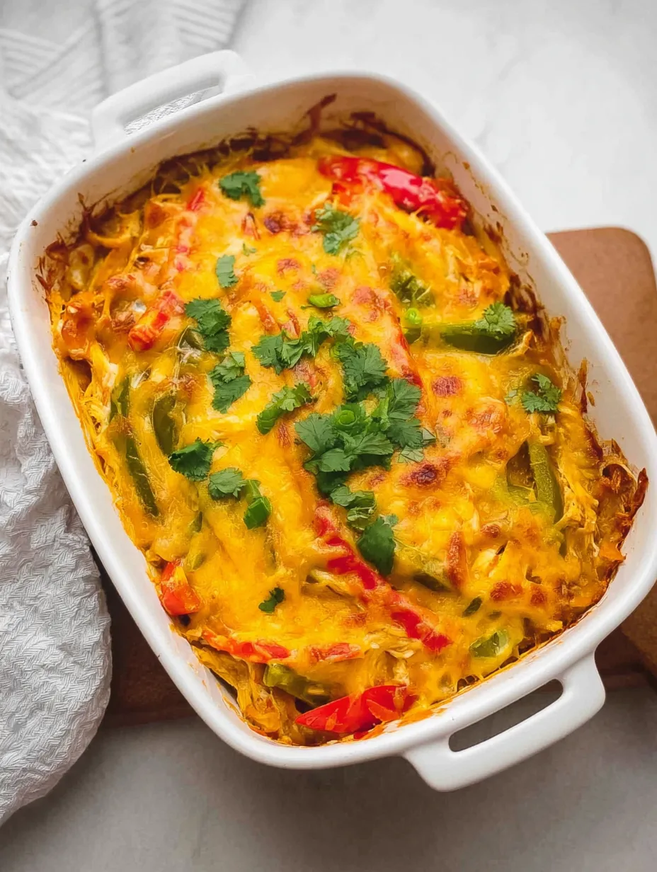 Cheesy Chicken Fajita Casserole