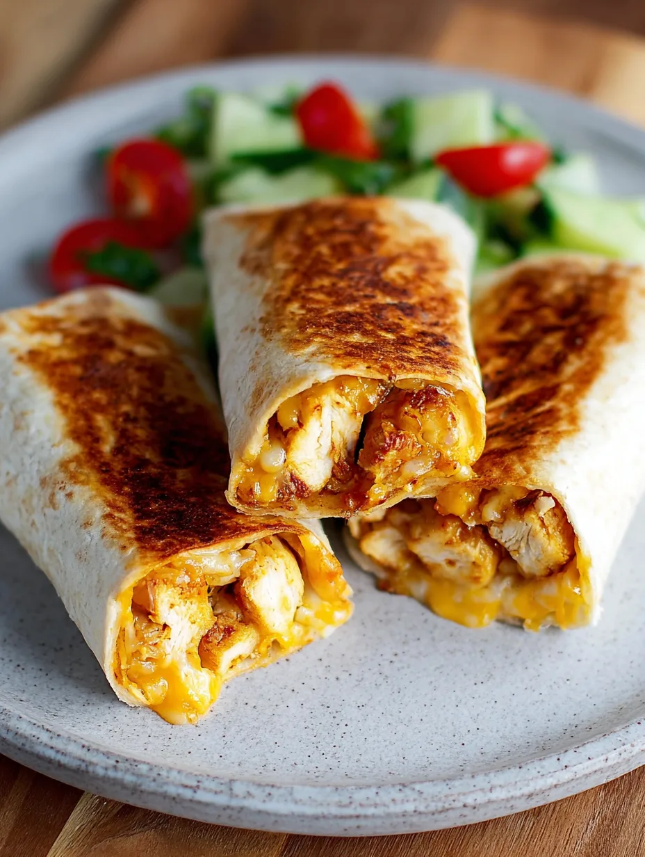 Cheesy Garlic Chicken Wraps