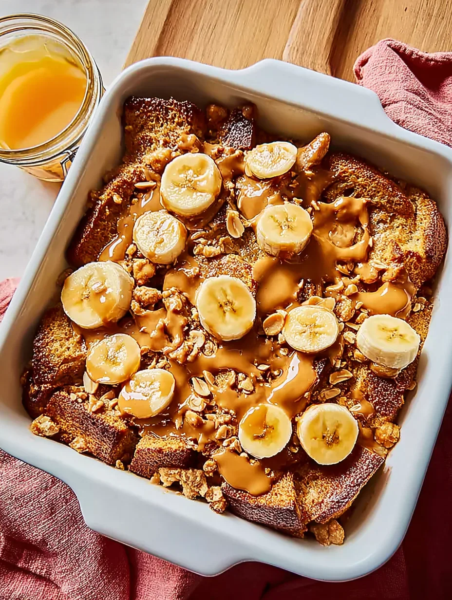 Peanut Butter-Banana French Toast Casserole
