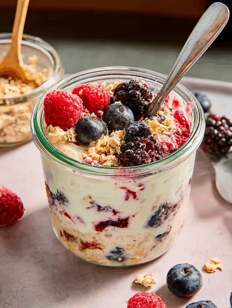 Mixed Berry Cheesecake-Inspired Overnight Oats