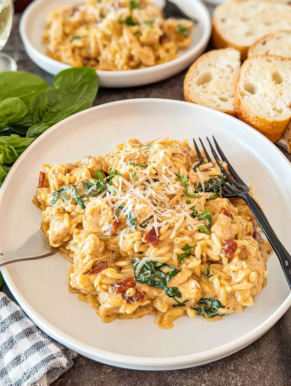 Creamy Tuscan Chicken Orzo Recipe