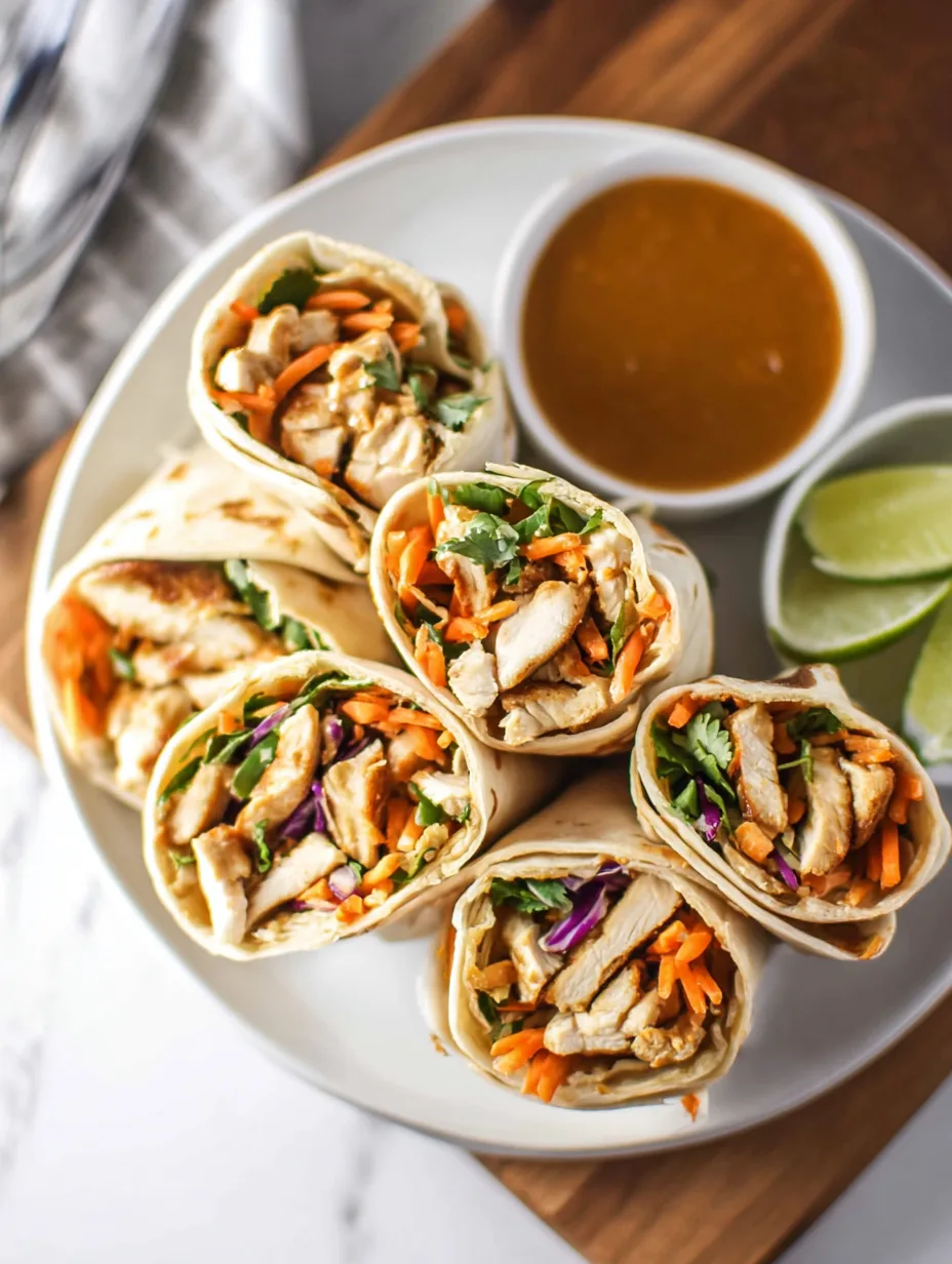 Thai Peanut Chicken Wraps