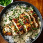 Creamy Garlic Chicken, Rice Bowls