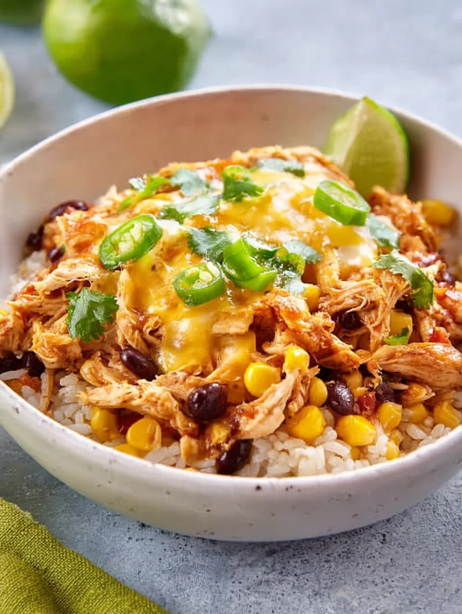 Easy Slow Cooker Chicken Taco Bowls