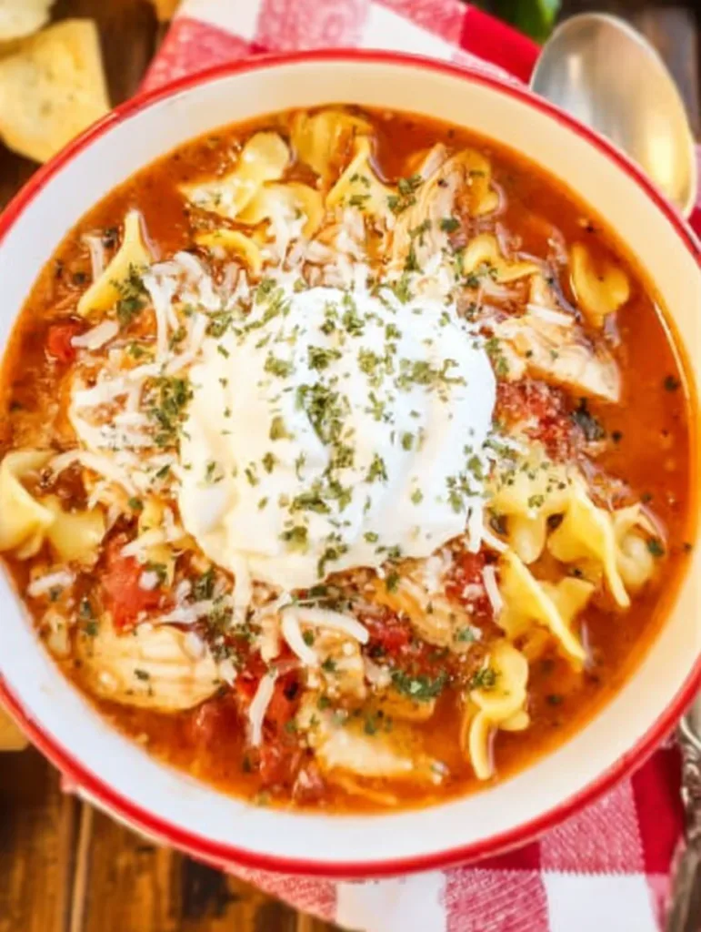 Crock Pot Creamy Chicken Parmesan Soup