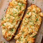 Chicken Alfredo Garlic Bread