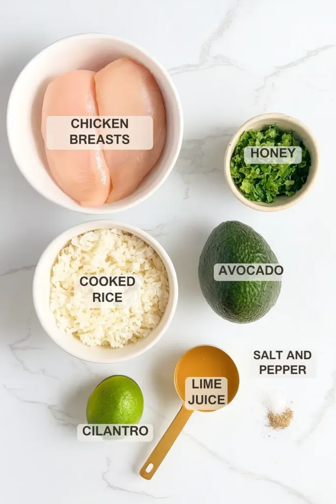 Honey Lime Chicken & Avocado Rice Stack