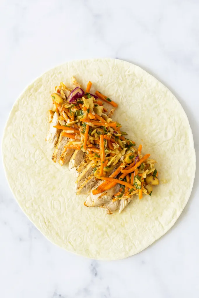 Thai Peanut Chicken Wraps