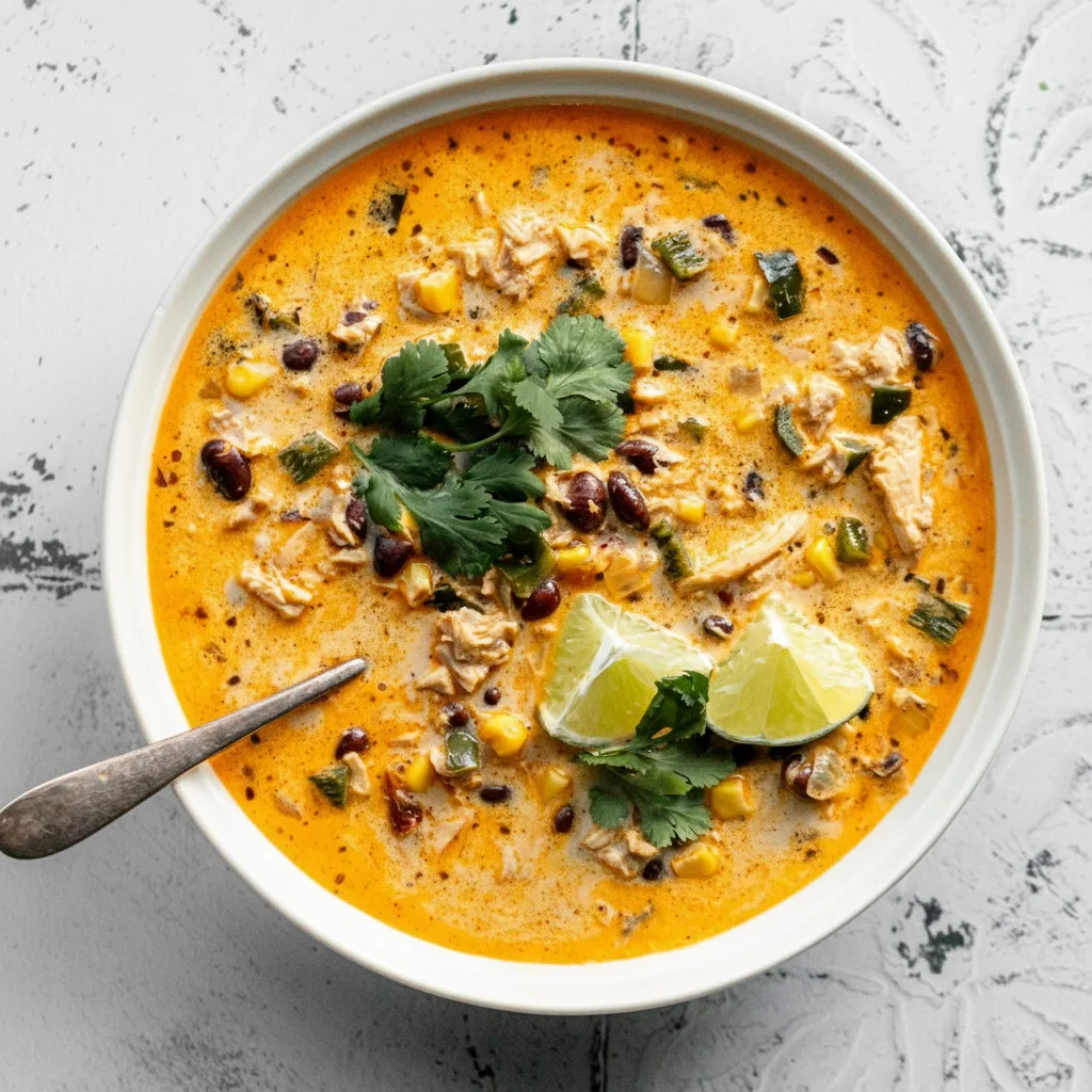 Easy Chicken, Poblano, and Black Bean Soup Recipe