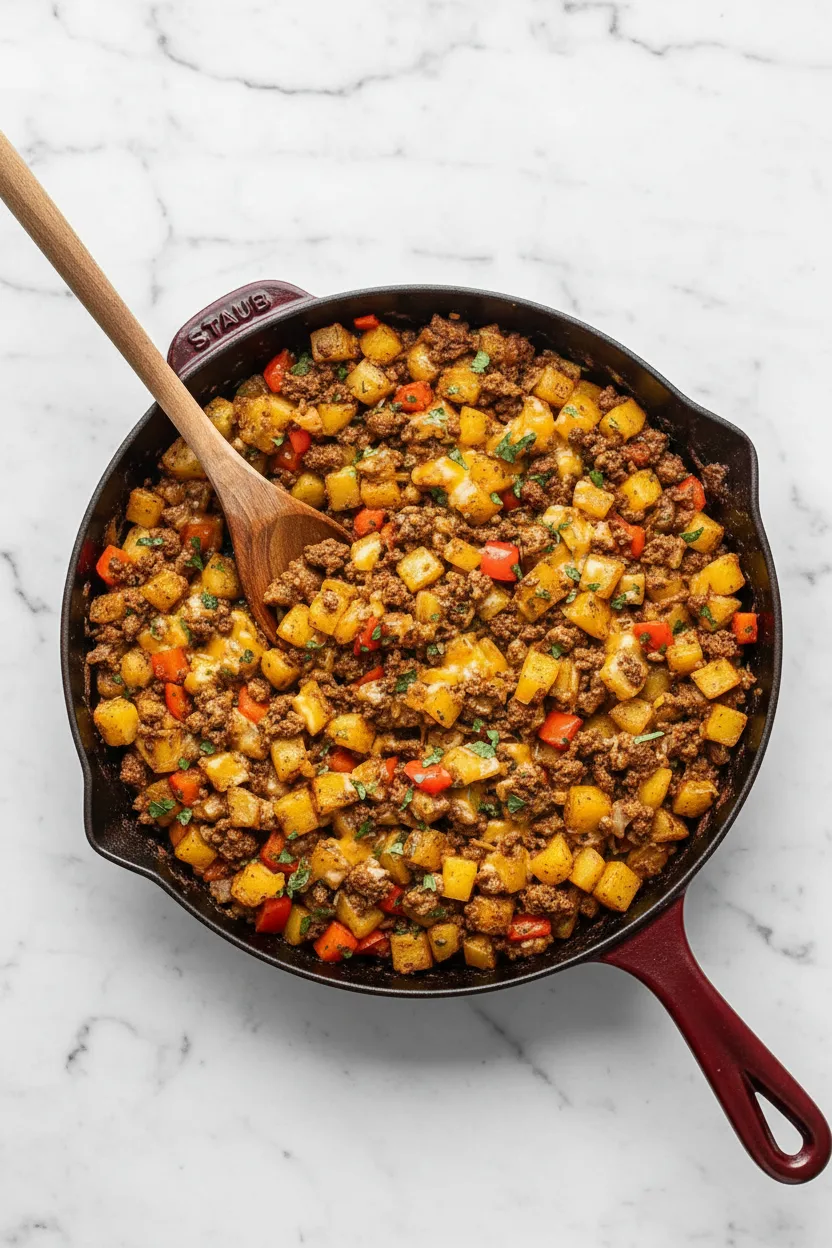 Mexican Ground Beef and Potato Skillet