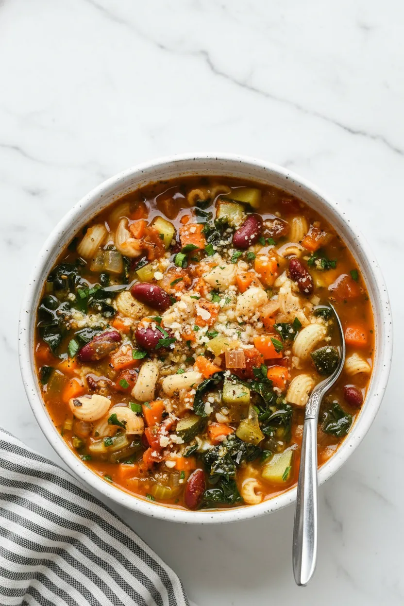 Classic Minestrone Soup with Gluten-Free Noodles