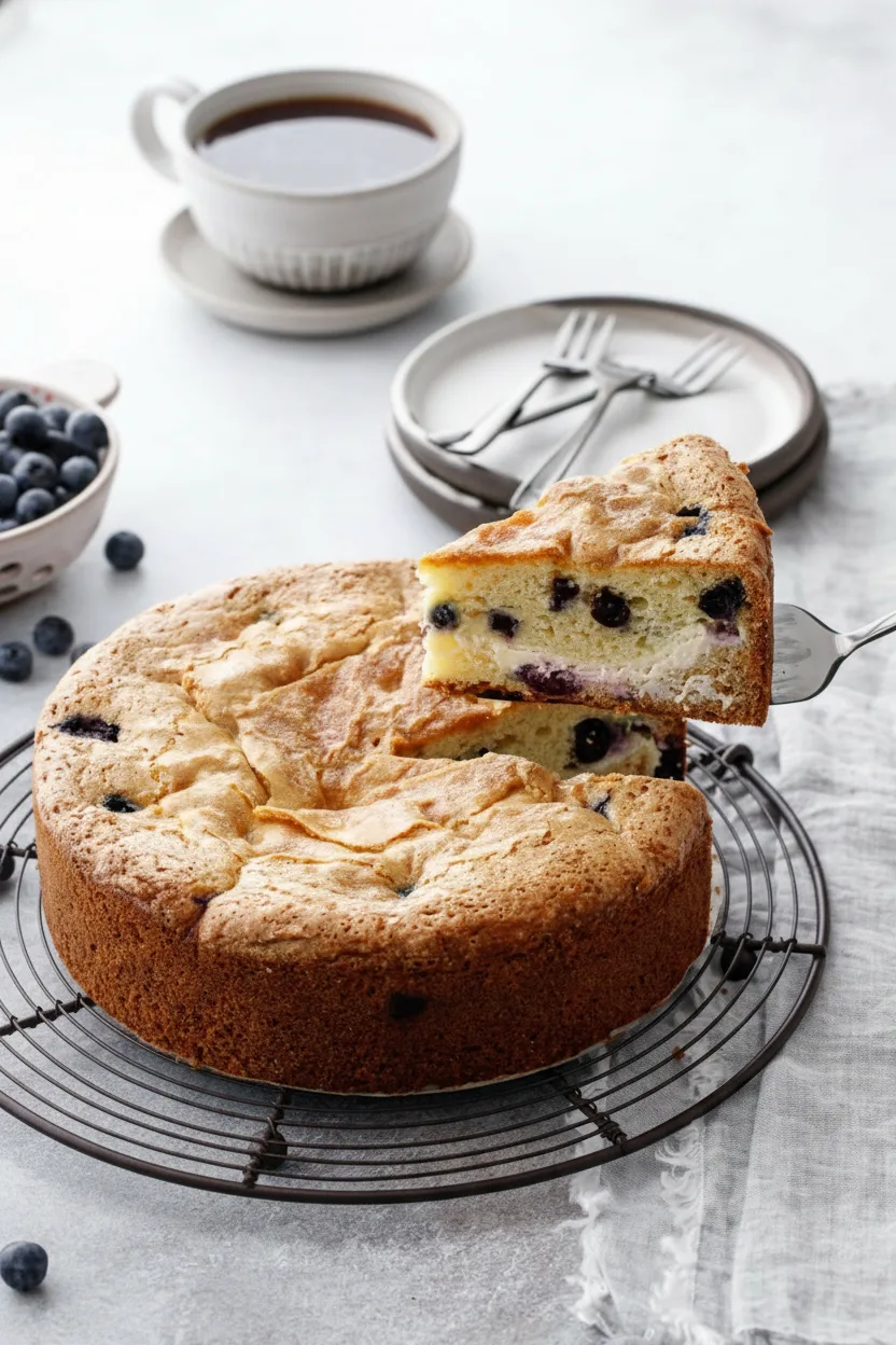 Fluffy Blueberry Cream Cheese Coffee Cake