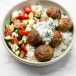 Greek Turkey Meatballs with Tzatziki