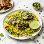 Peruvian Chicken & Rice with Green Sauce