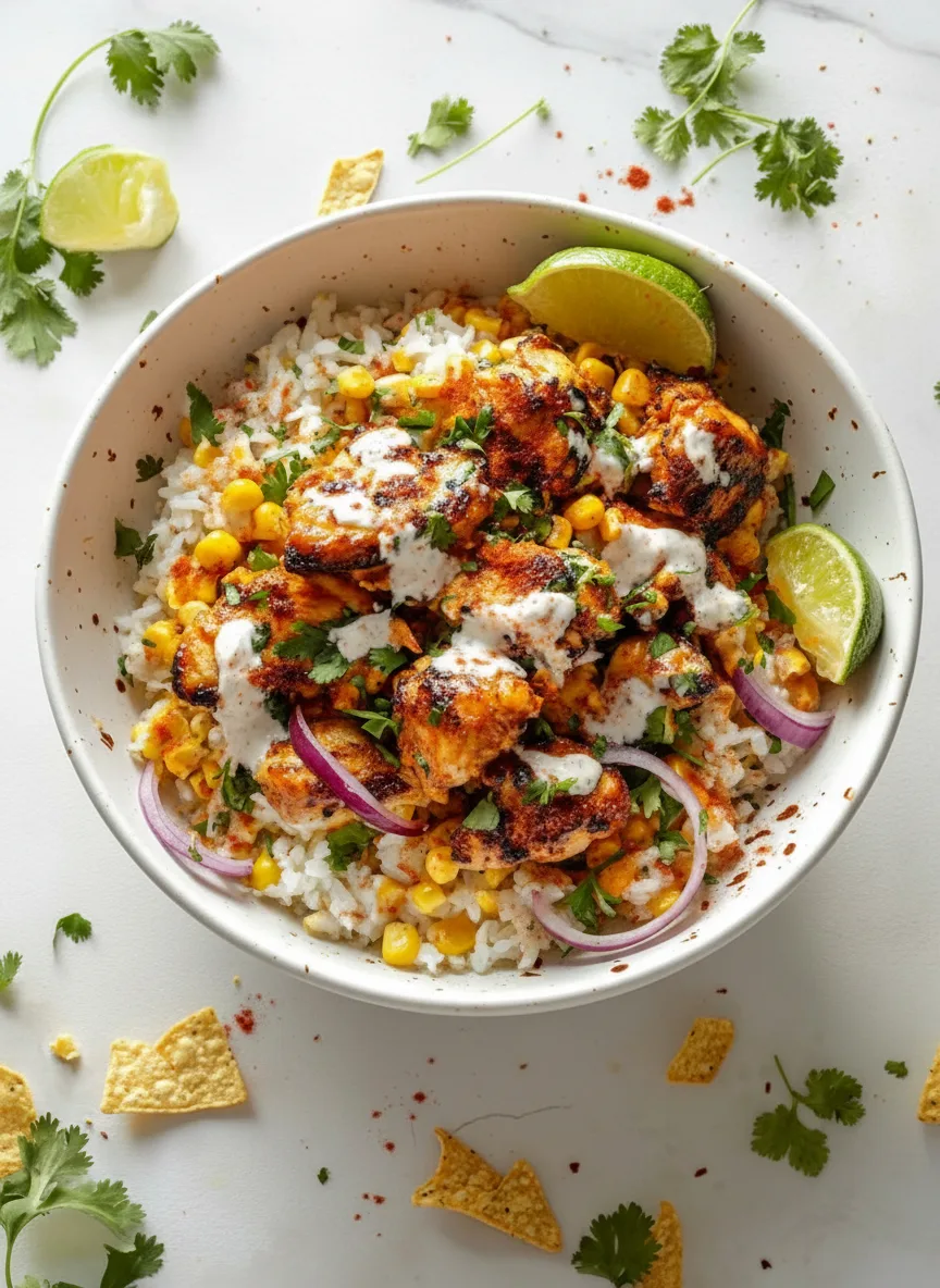 Street Corn Chicken Rice Bowl