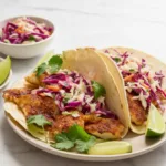 15 Minute Air Fryer Fish Tacos with Cilantro Lime Slaw
