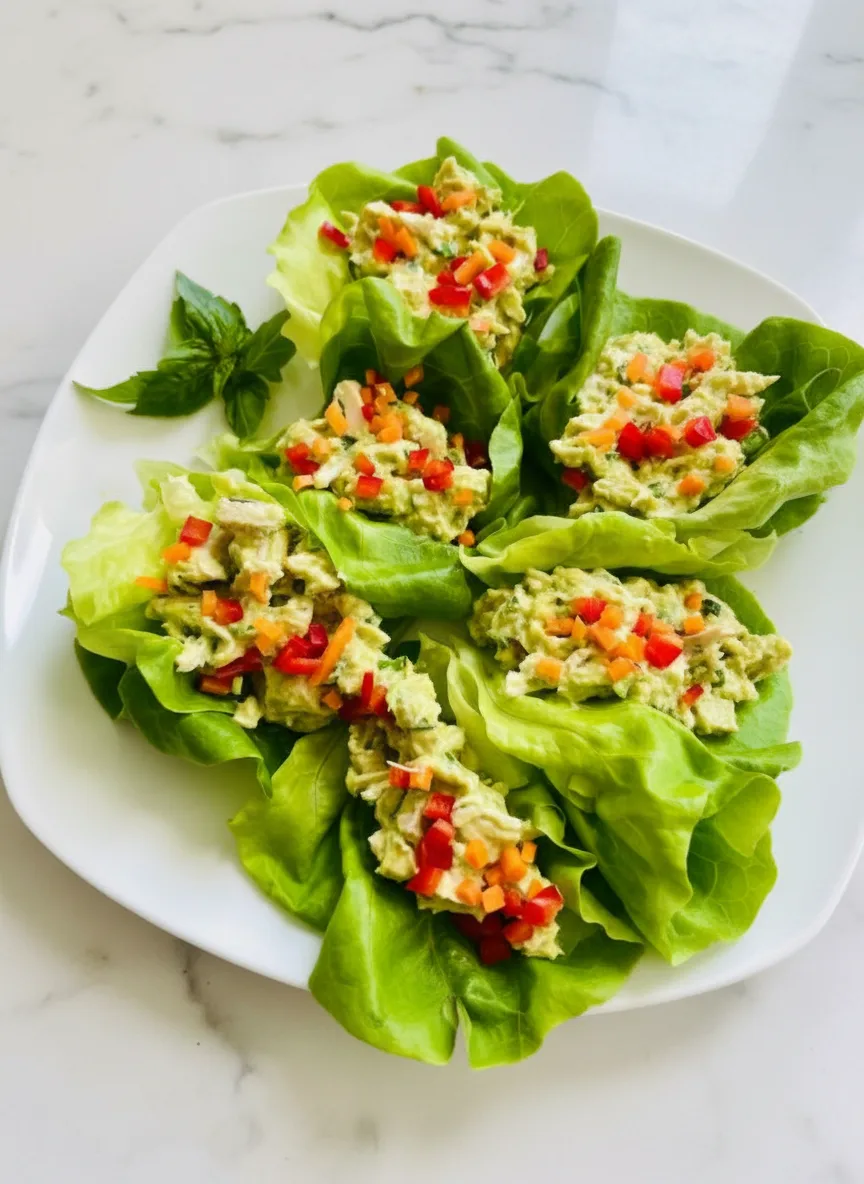 Creamy Avocado Chicken Salad Wraps