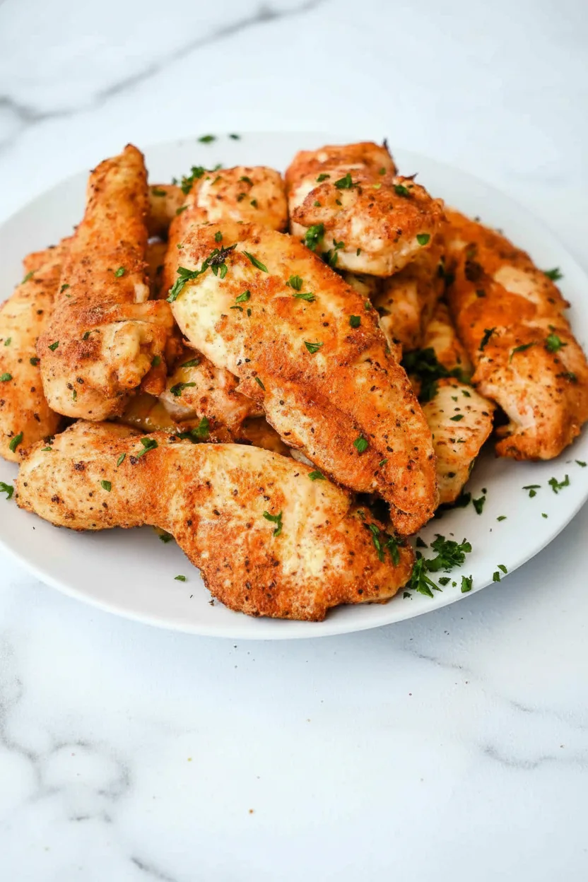 Easy unbreaded air fryer chicken tenders