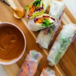 Fresh Vegetable Spring Rolls with Peanut Sauce