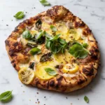 Lemon Basil Pizza with Three Cheeses