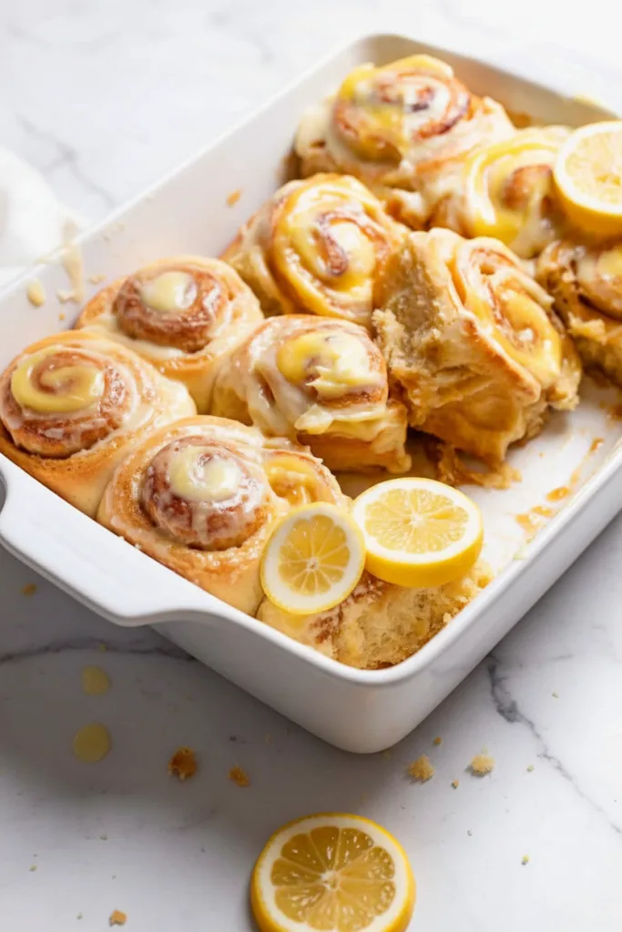 Lemon Rolls with Sweet Glaze