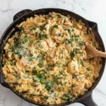 Spinach Artichoke Chicken Orzo in 25 Minutes