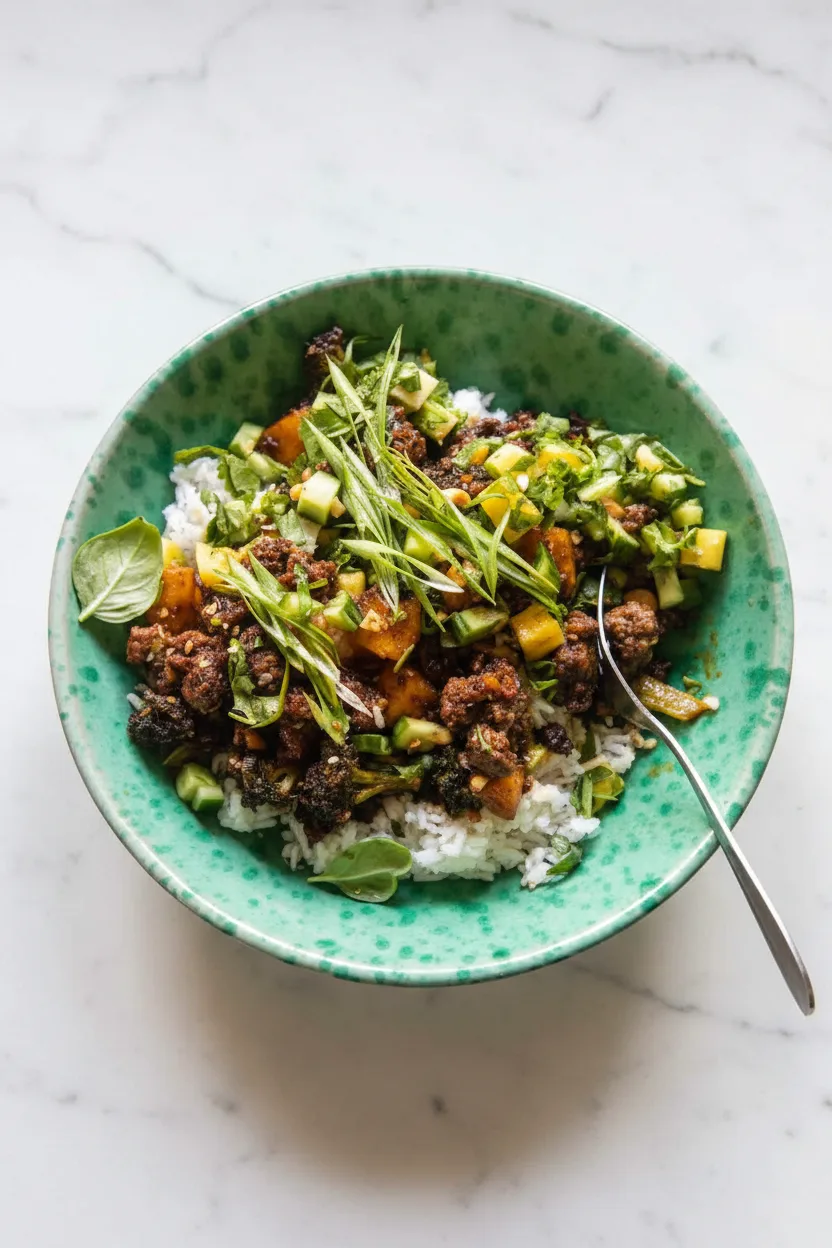 Sticky Ginger Sesame Pineapple Beef